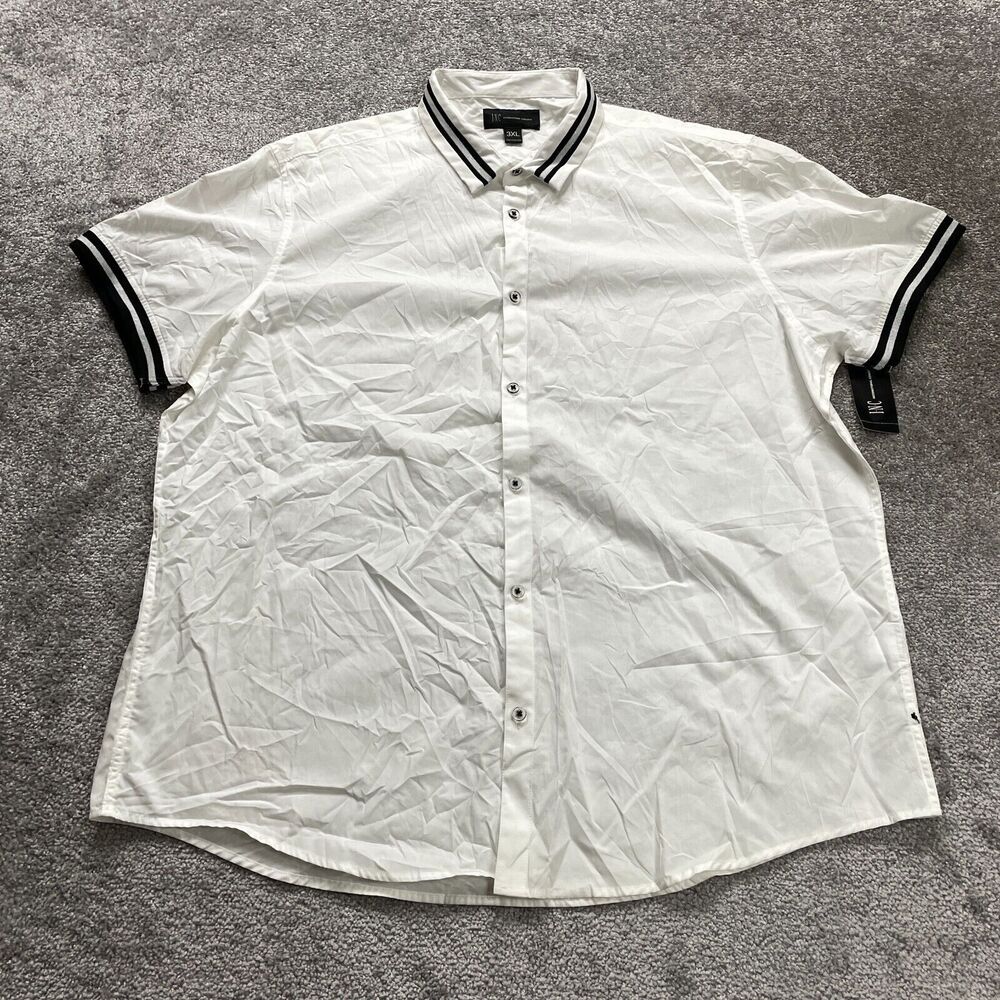 INC International Concept Button Down Short Sleeve Shirt Women 3XL White NWT New